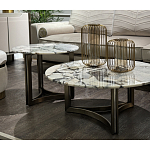 Столик журнальный с круглой мраморной столешницей Unique Stone Design варинант исполнения - 7 | Loft Concept в Твери