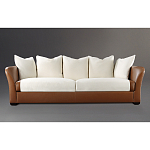 Элитарный современный диван Birmingham с кожаной спинкой варинант исполнения - 1 | Loft Concept в Твери