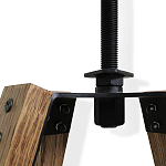 Барный стул со спинкой и металлической подставкой на 4-х деревянных ножках Коричневый Велюр Vendramin Chair варинант исполнения - 4 | Loft Concept в Твери