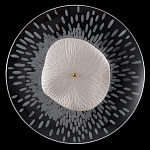 Бра с белым рельефным плафоном и стеклом с рисунком FLOW варинант исполнения - 3 | Loft Concept в Твери