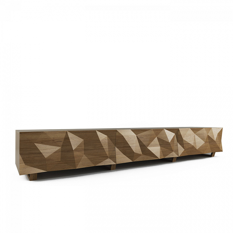 Тумба для ТВ древесного цвета с большими угловыми фигурами Geometric Greece Древесина Тумба для ТВ древесного цвета с большими угловыми фигурами Geometric Greece Древесина в Твери | Loft Concept