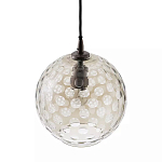 Подвесной светильник с плафоном в форме шара из стекла с рельефным узором Glass Pattern Lamp варинант исполнения - 1 | Loft Concept в Твери