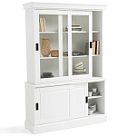 Витрина с раздвижными дверцами Wells Glass Showcase White варинант исполнения - 4 | Loft Concept в Твери