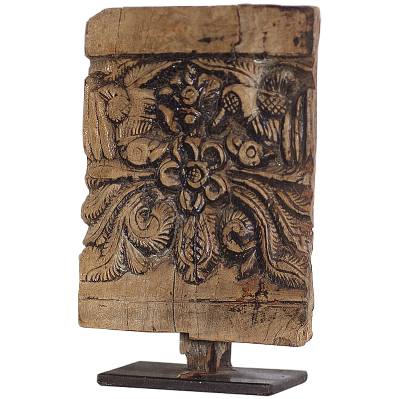Декоративный аксессуар из тика Antique Carved Fragment Древесина Коричневый Декоративный аксессуар из тика Antique Carved Fragment Древесина Коричневый в Твери | Loft Concept