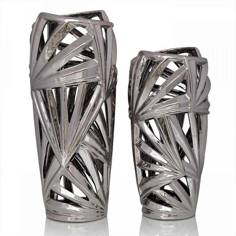 Ваза Palm Leaves Silver Серебряный Ваза Palm Leaves Silver Серебряный в Твери | Loft Concept