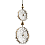 Подвесной светильник с круглым плафоном из рельефного стекла Peony Glass Gold Hanging Lamp варинант исполнения - 1 | Loft Concept в Твери