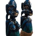 Комплект из 2-х деревянных статуэток Asmat Statuettes Dark Blue варинант исполнения - 3 | Loft Concept в Твери