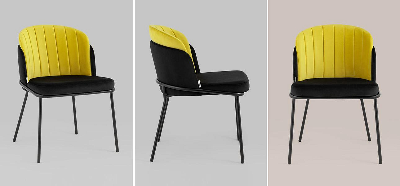 Стул Penelope Chair Желтый Цвет Металлические Ножки Стул Penelope Chair Желтый Цвет Металлические Ножки - Loft-Concept в Твери