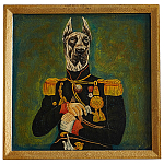 Картина в квадратной раме Chinoiserie Great Dane Dog Portrait варинант исполнения - 1 | Loft Concept в Твери