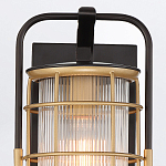 Настенный фонарь цилиндрической формы с рифленым стеклом в золотом каркасе на черном прямоугольном основании Eurofase варинант исполнения - 13 | Loft Concept в Твери