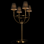 Настольная лампа на металлическом основании бронзового цвета с 4-мя черными конусовидными абажурами Dignity варинант исполнения - 4 | Loft Concept в Твери