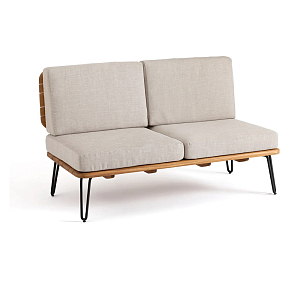 Двухместный диван из акации без подлоконтиков Amra