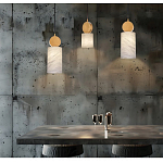 Подвесной светильник светодиодный с цилиндрическим плафоном Stone Helios варинант исполнения - 2 | Loft Concept в Твери