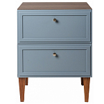 Тумба прикроватная серая из массива бука с 2-мя ящиками Wenge Light варинант исполнения - 2 | Loft Concept в Твери