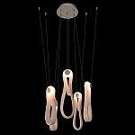 Подвесной светильник белого цвета с 6-ю изогнутыми плафонами Flow Loop варинант исполнения - 5 | Loft Concept в Твери