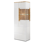 Шкаф-витрина с ящиками и 2-мя дверками с белым глянцевым фасадом Grace of Furniture варинант исполнения - 2 | Loft Concept в Твери