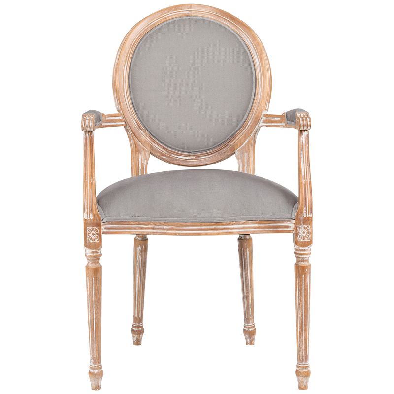 Стул с подлокотниками из массива бука светло-серый Solid Luxury Светло-серый в Твери | Loft Concept 