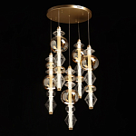 Люстра с плафонами из прозрачного и янтарного стекла в виде шаров и ромбов Gabriel Scott Luna варинант исполнения - 3 | Loft Concept в Твери