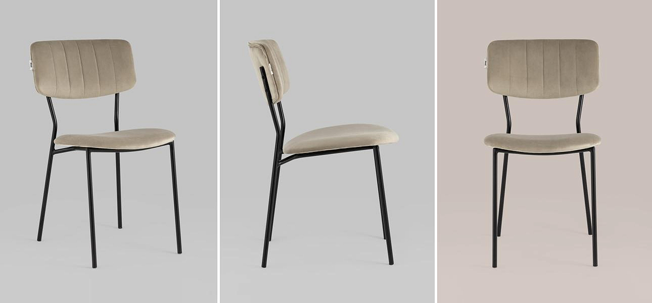 Стул Singer Chair без подлокотника Бежевый Велюр Стул Singer Chair без подлокотника Бежевый Велюр - Loft-Concept в Твери