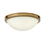 Потолочный светильник цвета латунь с полусферическим матовым белым плафоном Hinkley варинант исполнения - 1 | Loft Concept в Твери