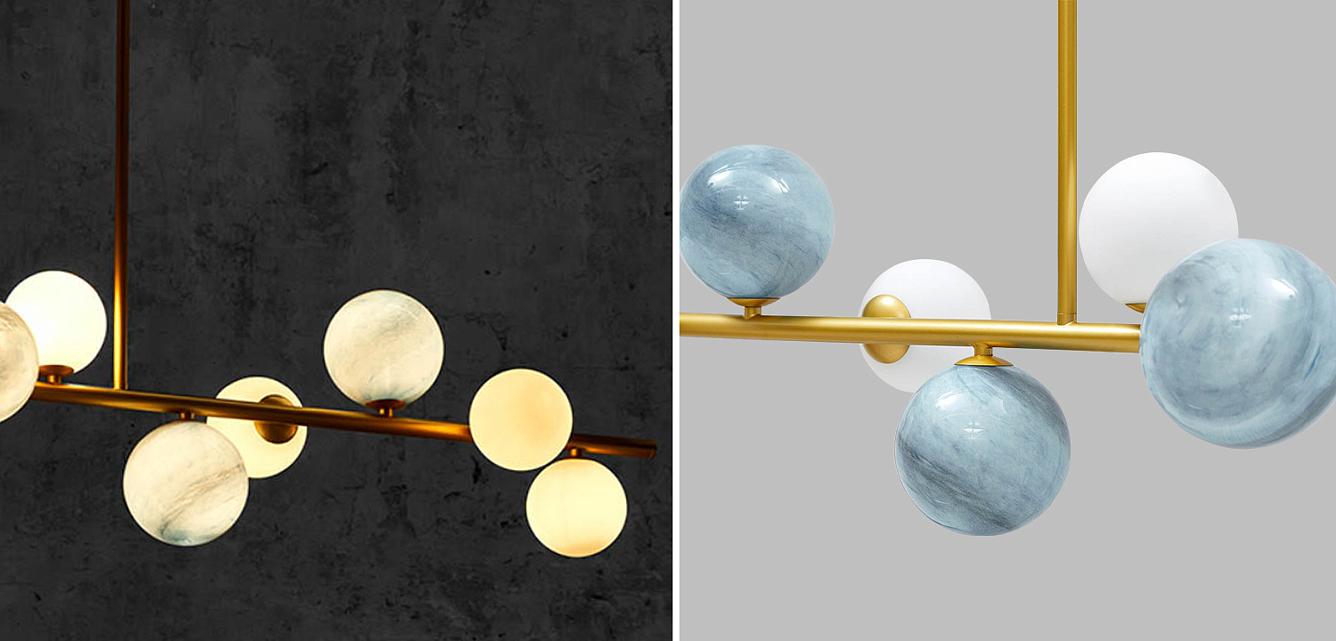 Люстра Bubble Blue White Gold Chandelier Люстра Bubble Blue White Gold Chandelier - Loft-Concept в Твери