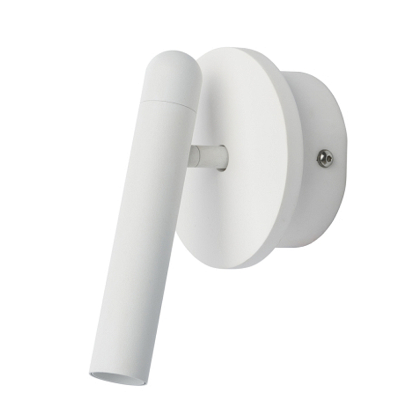 Бра белого цвета с цилиндрическим плафоном и круглым основанием Trumpet tube Белый в Твери | Loft Concept 