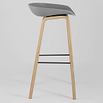 Барный стул на ножках из натурального дерева Boras Grey варинант исполнения - 2 | Loft Concept в Твери