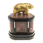 Часы настольные бронзовые с декором в виде медведя Bear Stone Clock варинант исполнения - 7 | Loft Concept в Твери