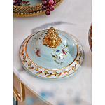 Шкатулка с крышкой из голубого фарфора с риунком птиц и цветов Blue Garden варинант исполнения - 5 | Loft Concept в Твери