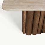 Консоль с овальной столешницей и фактурным деревянным основанием Enzo варинант исполнения - 3 | Loft Concept в Твери