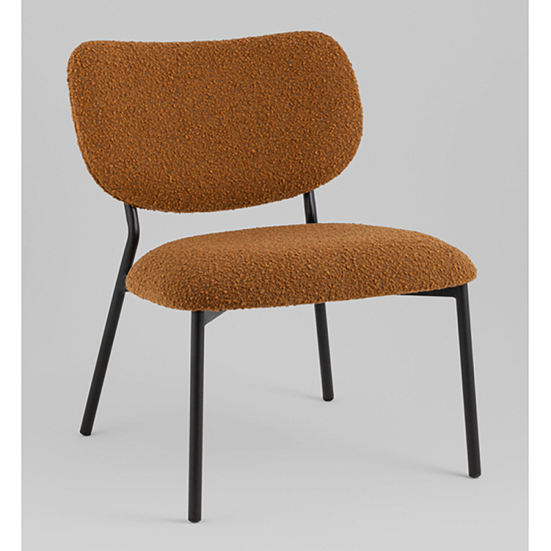 Кресло лаунж Jamie букле горчичный Охра Черный в Твери | Loft Concept 