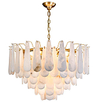 Люстра с мраморными подвесками в форме капель Marble square варинант исполнения - 1 | Loft Concept в Твери