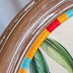 Стул бежевый в разноцветную полоску из натурального бука с изображением птиц и цветов Blooming Birds Colorful Stripes Chair варинант исполнения - 6 | Loft Concept в Твери