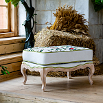 Банкетка золотистая из натурального бука с изображением птиц и цветов Blooming Birds варинант исполнения - 2 | Loft Concept в Твери