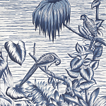 Обои ручная роспись Le Brésil Mer Bleue варинант исполнения - 1 | Loft Concept в Твери