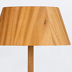 Настольная лампа со скошенным конусовидным абажуром и фигурной ножкой в цвете тик Accord Lighting варинант исполнения - 4 | Loft Concept в Твери