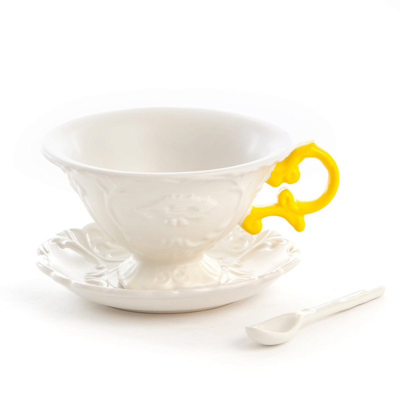 Чайная пара Seletti I-Tea Yellow Белый Желтый Чайная пара Seletti I-Tea Yellow Белый Желтый в Твери | Loft Concept