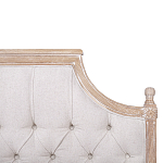 Кровать двуспальная светло-бежевая с основанием из массива дуба с мягким изголовьем Flax Beds варинант исполнения - 3 | Loft Concept в Твери