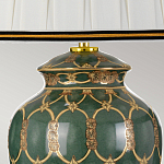 Настольная лампа с керамическим основанием с золотистым решетчатым узором и белым плиссированным абажуром Elstead Lighting варинант исполнения - 3 | Loft Concept в Твери