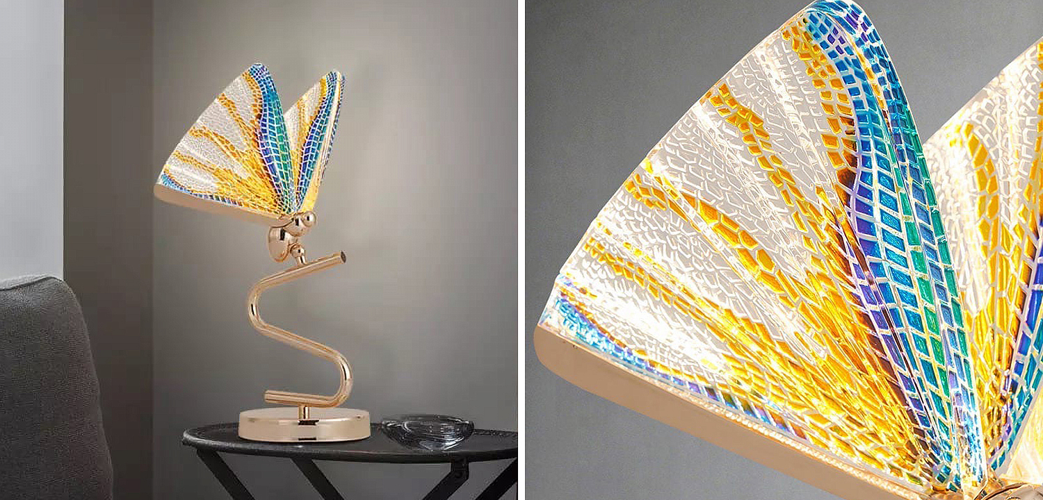 Ночник с Бабочкой Butterfly Colored glass Table Lamp J Ночник с Бабочкой Butterfly Colored glass Table Lamp J - Loft-Concept в Твери