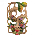 Маска деревянная резная расписная Tropical Paradise варинант исполнения - 2 | Loft Concept в Твери