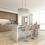 Люстра прямоугольная на цепях с прозрачными трубками и волнистым краем Nembus варинант исполнения - 13 | Loft Concept в Твери