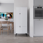 Комод белый с 4-мя дверцами на металлических ножках SPARK MULTIPURPOSE CABINET WHITE варинант исполнения - 10 | Loft Concept в Твери