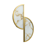 Бра с двумя полукруглыми плафонами из искусственного алебастра в бронзовой оправе Marbella варинант исполнения - 1 | Loft Concept в Твери