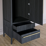 Узкий Шкаф Primo с 2 выдвижными ящиками Черный дуб варинант исполнения - 5 | Loft Concept в Твери