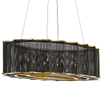 Люстра овальная в сочетании черного и золотого цвета Mesh Lighting варинант исполнения - 2 | Loft Concept в Твери