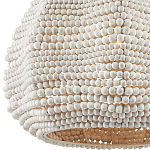 Подвесной светильник в форме купола с декором из круглых деревянных бусин White Wooden Beads Chandelier варинант исполнения - 1 | Loft Concept в Твери