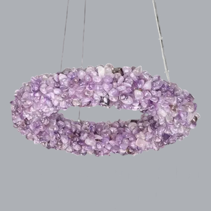 Люстра кргулая из фиолетового хрустального камня Purple Diamond Фиолетовый Люстра кргулая из фиолетового хрустального камня Purple Diamond Фиолетовый в Твери | Loft Concept