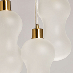 Люстра с 5-ю матовыми белыми стеклянными плафонами волнообразной формы Lucid Rain  варинант исполнения - 6 | Loft Concept в Твери