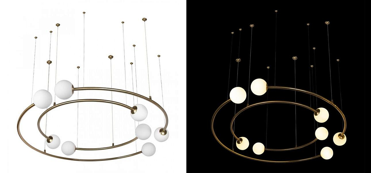Дизайнерская Модульная Люстра PLANETARY two rings Gold 100 см Дизайнерская Модульная Люстра PLANETARY two rings Gold 100 см - Loft-Concept в Твери